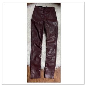 Rag & Bone Nina Faux Leather Skinny Pant Burgundy Size XS
